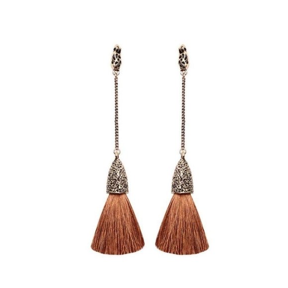 Gold drop tassels earrings, gifts - Picture 1 of 2